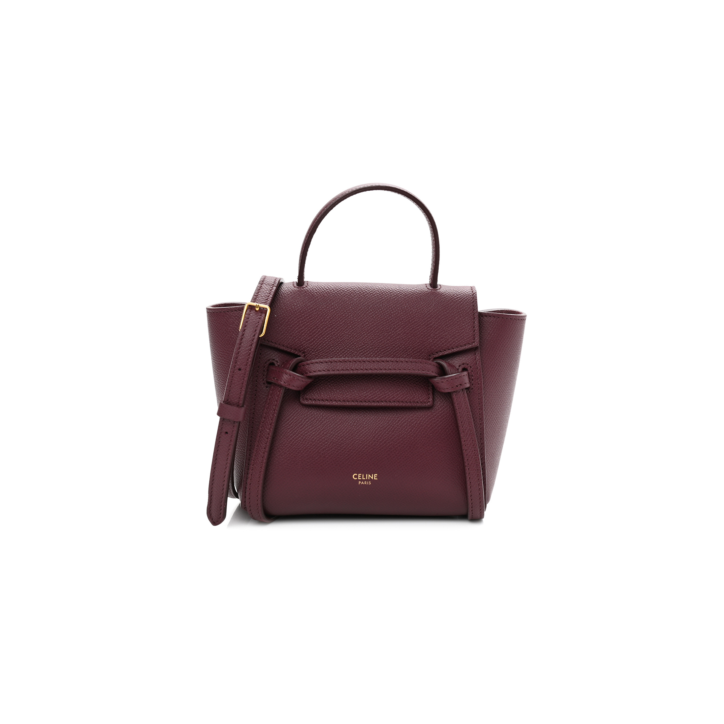 CELINE GRAINED CALFSKIN PICO BELT BAG ACAI 1090152 (15*14*9cm)